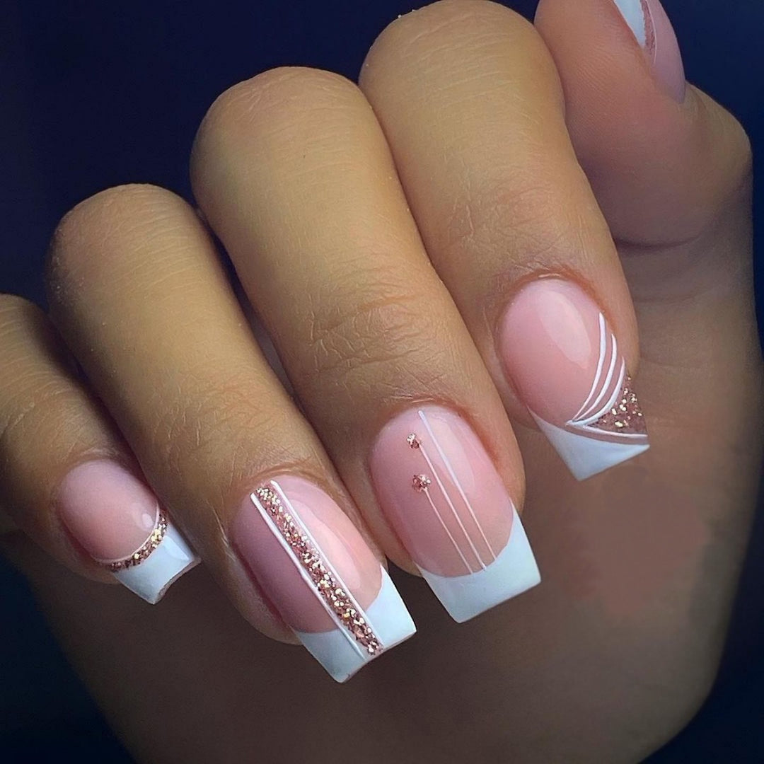 Elegant French Tip Gel Nail Extensions Kalsten