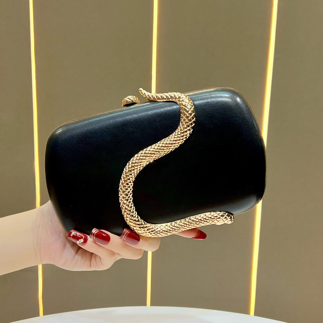 Stylish Snake-Detail Evening Clutch