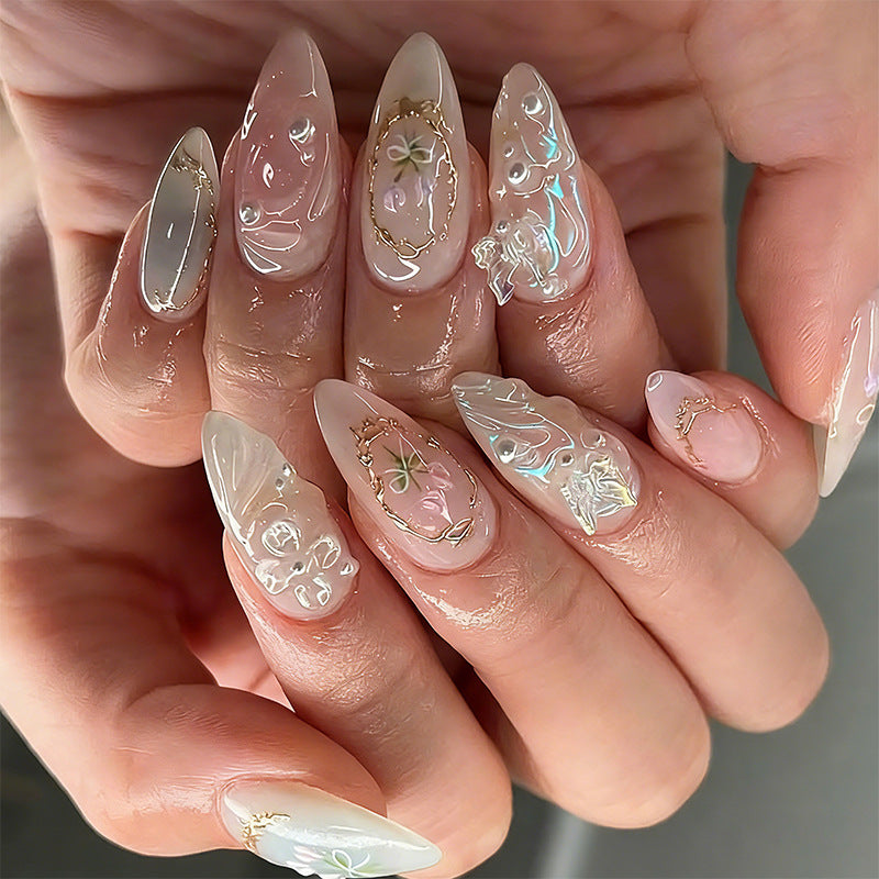 Nail art set with filigree floral decorations Kalsten