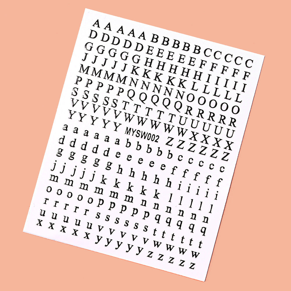 Decorative Alphabet Nail Art Stickers