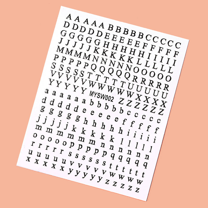 Decorative Alphabet Nail Art Stickers