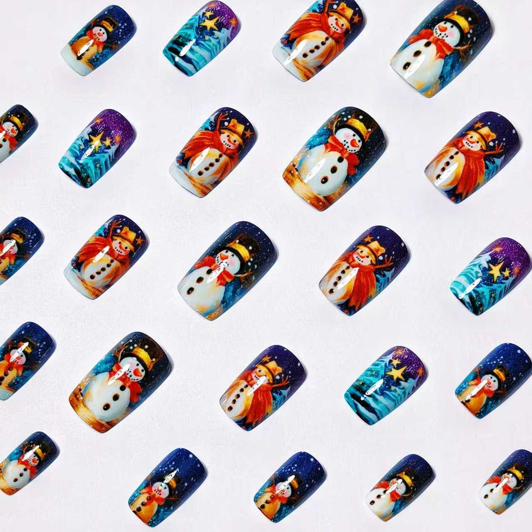 Artificial nails with cheerful snowman design Kalsten