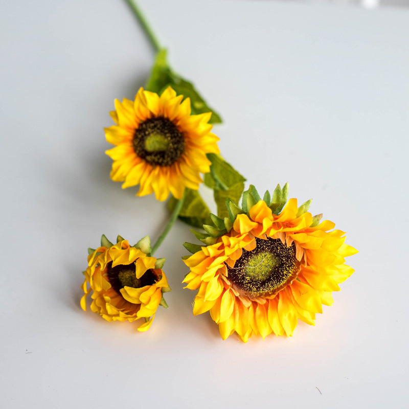 Lifelike Sunflower Decorative Stem