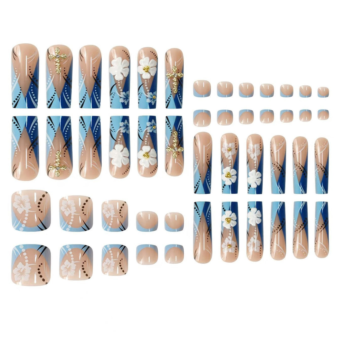 Floral Elegance Acrylic Nail Set Kalsten