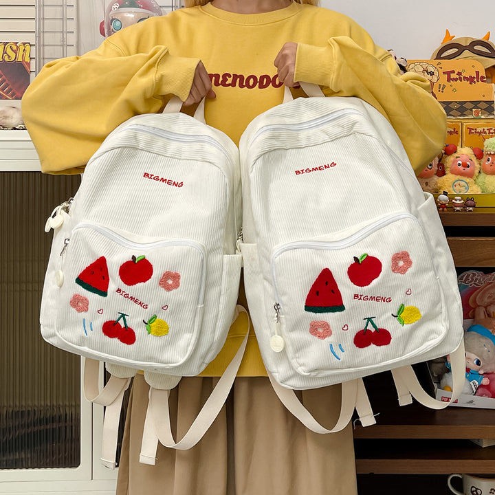 Stylish Embroidered Fruit Pattern Backpack Kalsten