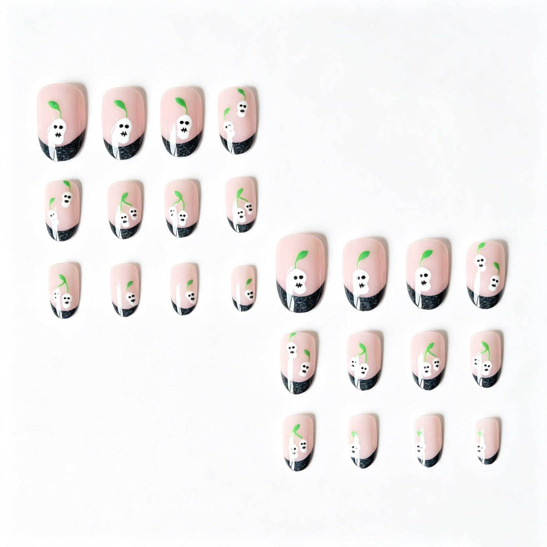 Artistic Skull-Themed Nail Art