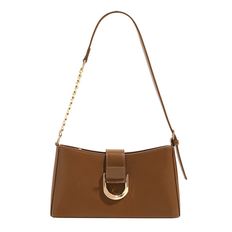 Chic Faux Leather Shoulder Handbag