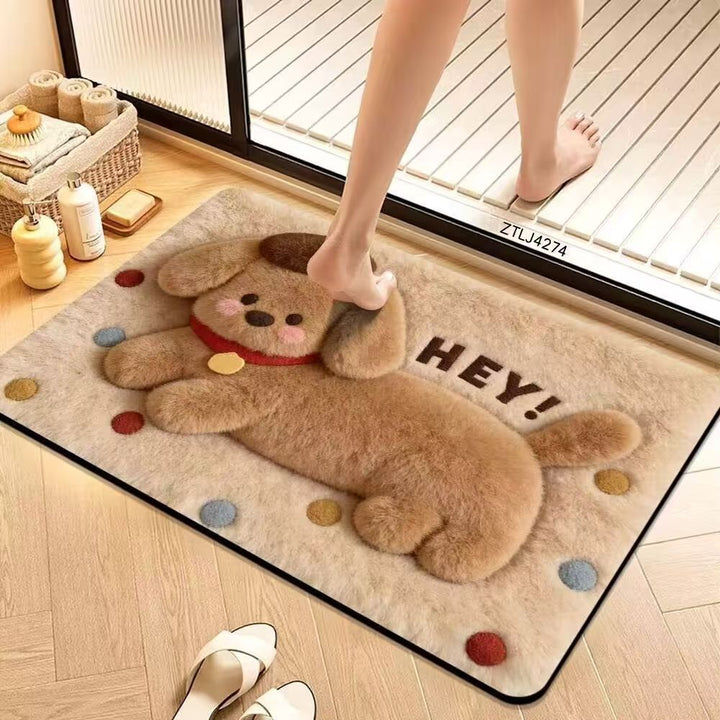 Plush Dog-Themed Kalsten Bath Mat
