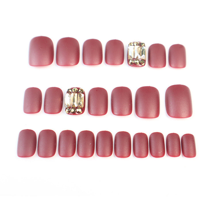 Premium Matte Press-On Nail Set with Crystal Accents Kalsten