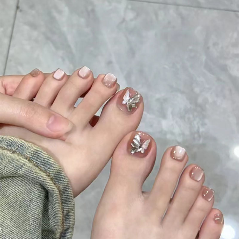 Decorative Floral Gel Toenail Art