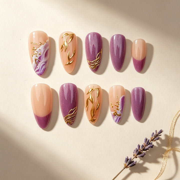 Artistic Floral Press-On Nails