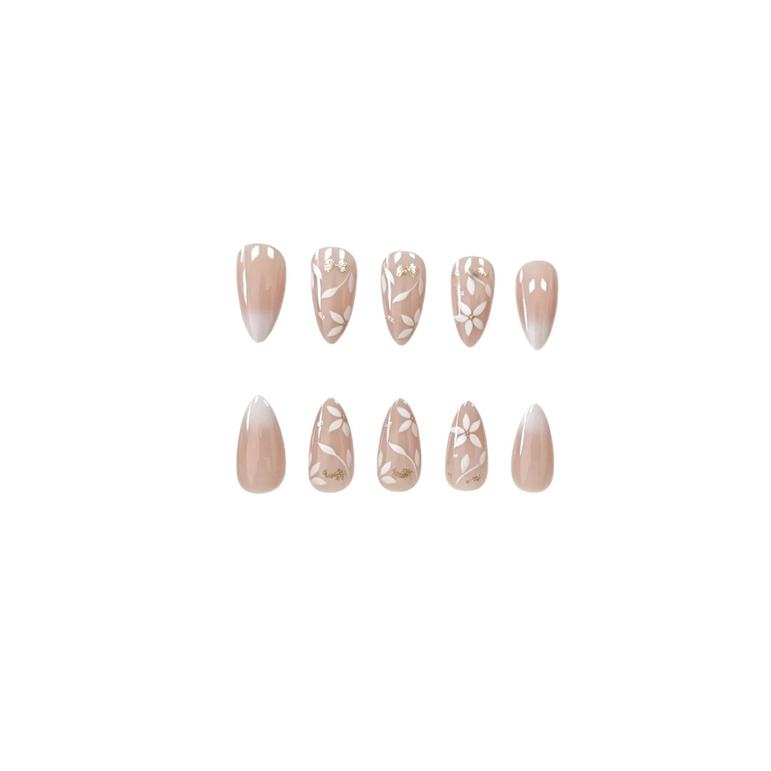 Elegant Floral Design Acrylic Nail Extensions Kalsten