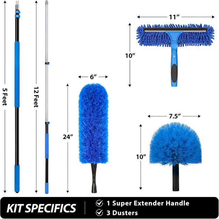 High-Performance Cleaning Kit with Adjustable Pole Kalsten