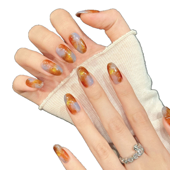Artistic Ombre Press-On Nail Set with Glitter Accents