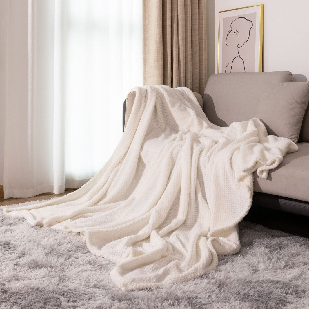 Luxurious Waffle Knit Throw Blanket