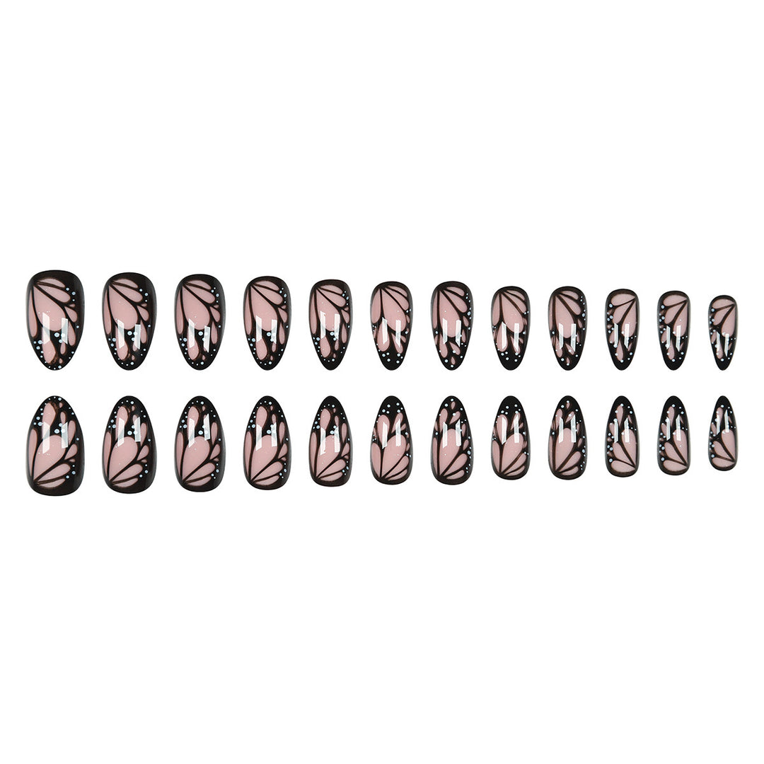 Artistic Butterfly-Inspired Stiletto Nail Art Kalsten