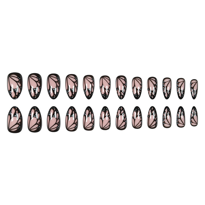 Artistic Butterfly-Inspired Stiletto Nail Art Kalsten