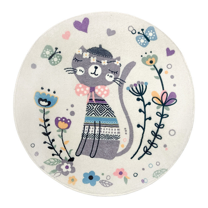 Rabbit-Themed Round Area Rug Kalsten