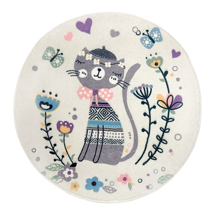Rabbit-Themed Round Area Rug Kalsten