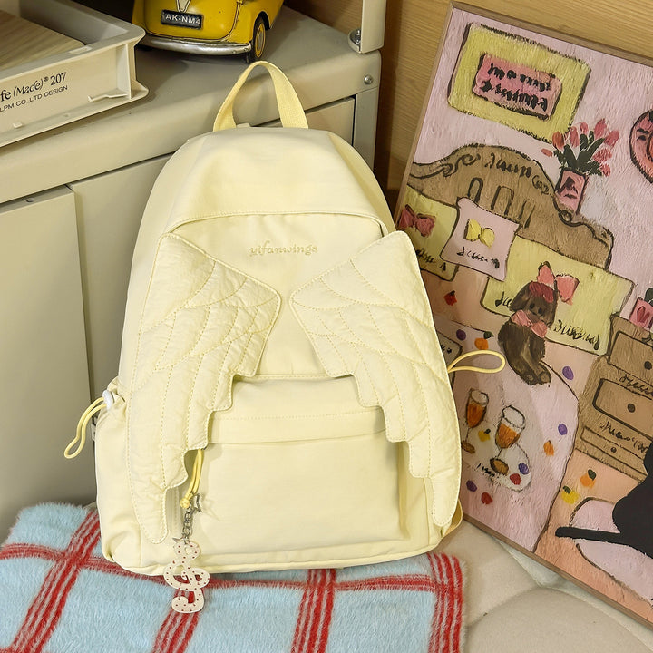 Cute Wing-Embellished Casual Backpack Kalsten