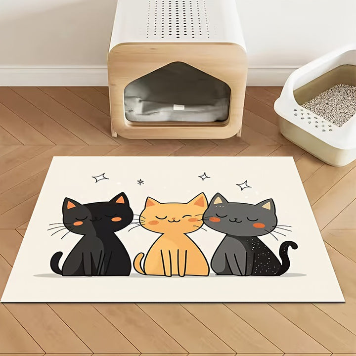 Plush Cartoon Shaped Cat Floor Bath Mat With Non Slip Backing And Memory Foam Padding