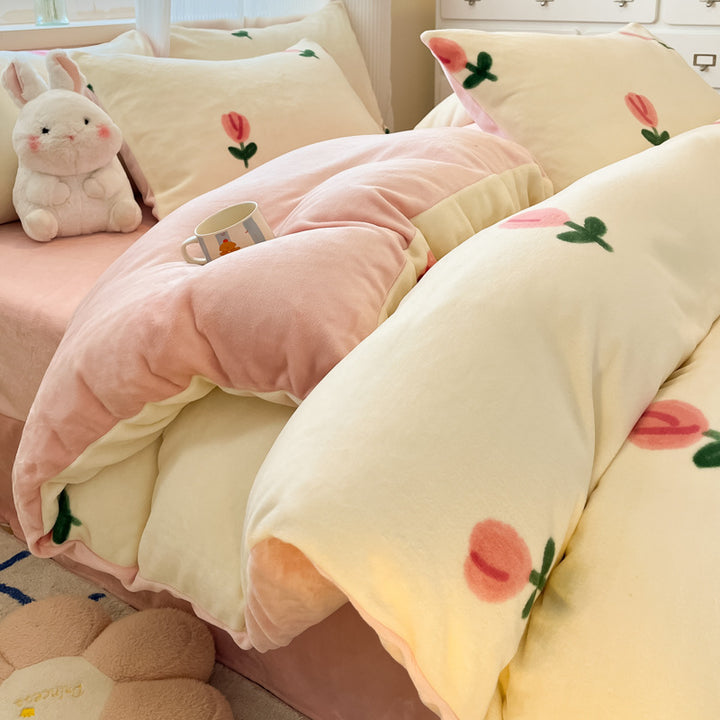 Plush Reversible Microfiber Comforter Set With Oversized Bolstered Body Pillow And Geometric Print