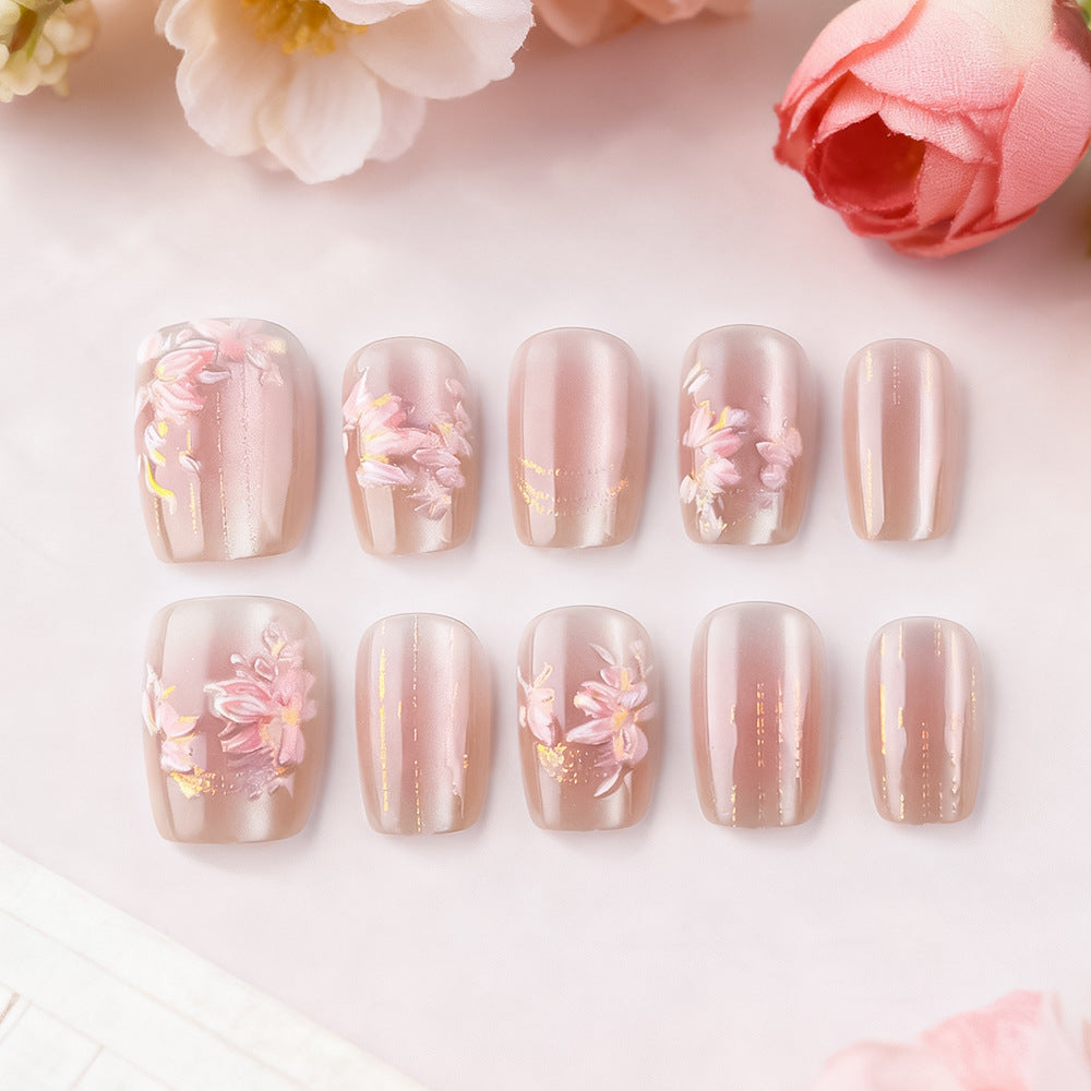 Floral Decorative Press-On Nail Set Kalsten 1787543207