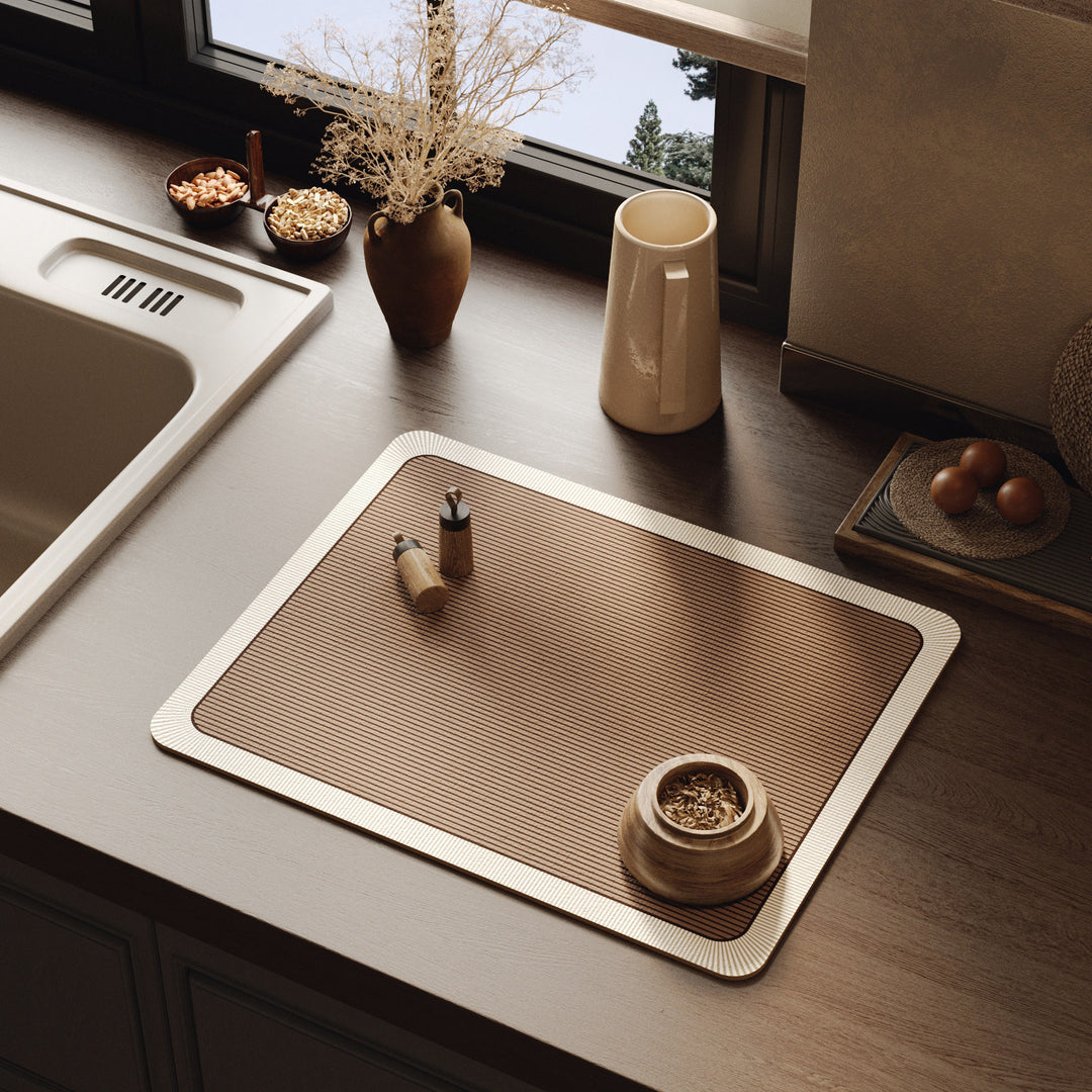 Elegant Textured Kitchen Counter Mat Kalsten
