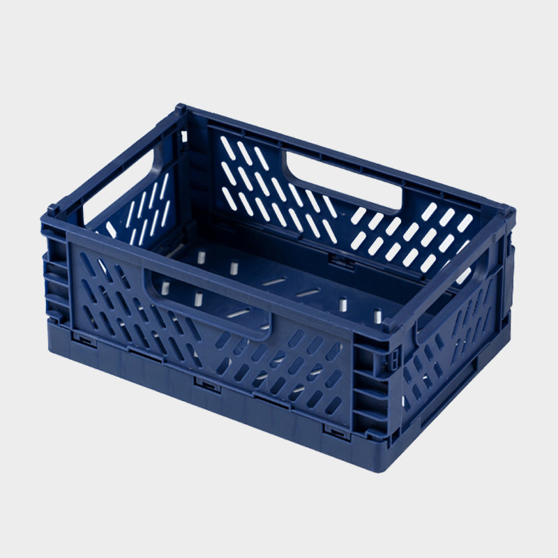Foldable multi-purpose transport box with ventilation profile and ergonomic grip recesses