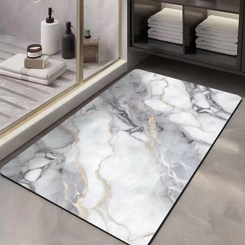 Luxury Marble Print Bath Mat