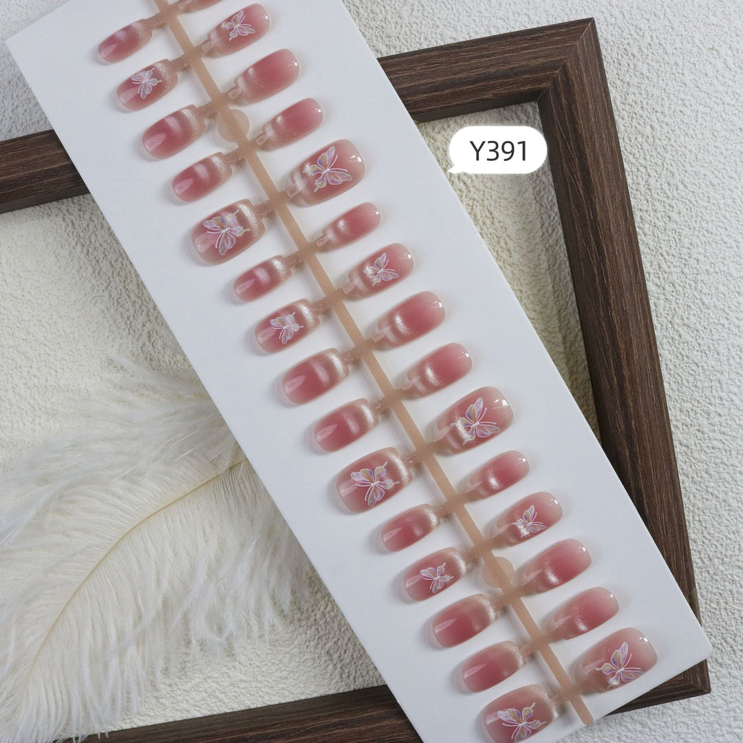 Creative Floral-Themed Press-On Nail Art