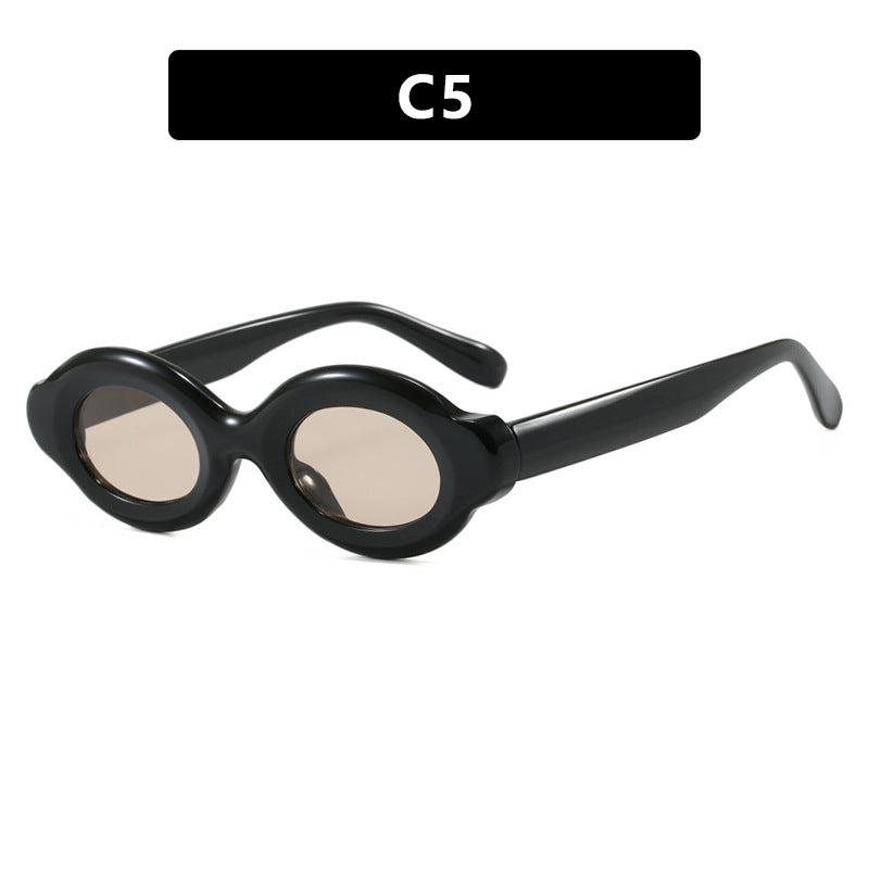 Women's sunglasses in trendy retro design with oval lenses Kalsten