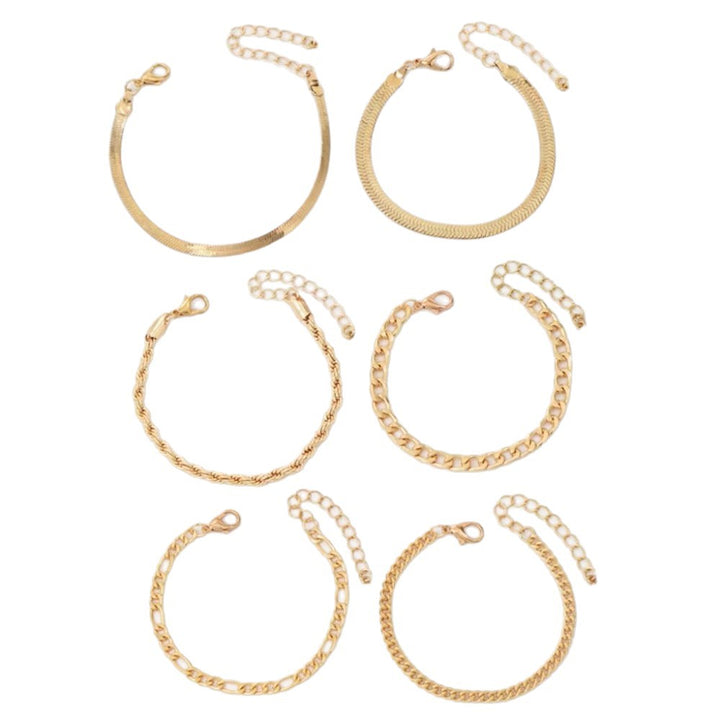 Multi-Style Gold Chain Bracelet Set Kalsten