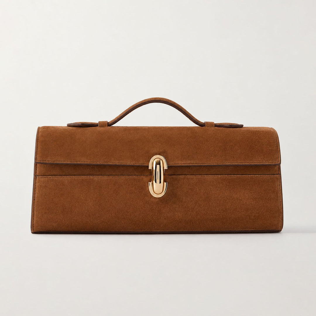 Sophisticated Suede Handheld Satchel