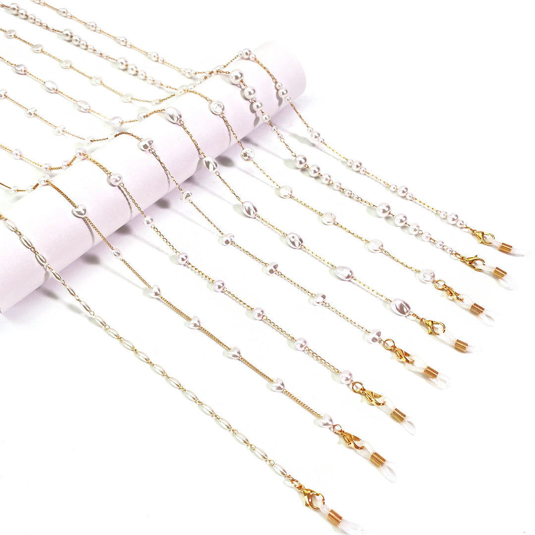 Elegant Pearl-Accented Eyewear Chain Kalsten