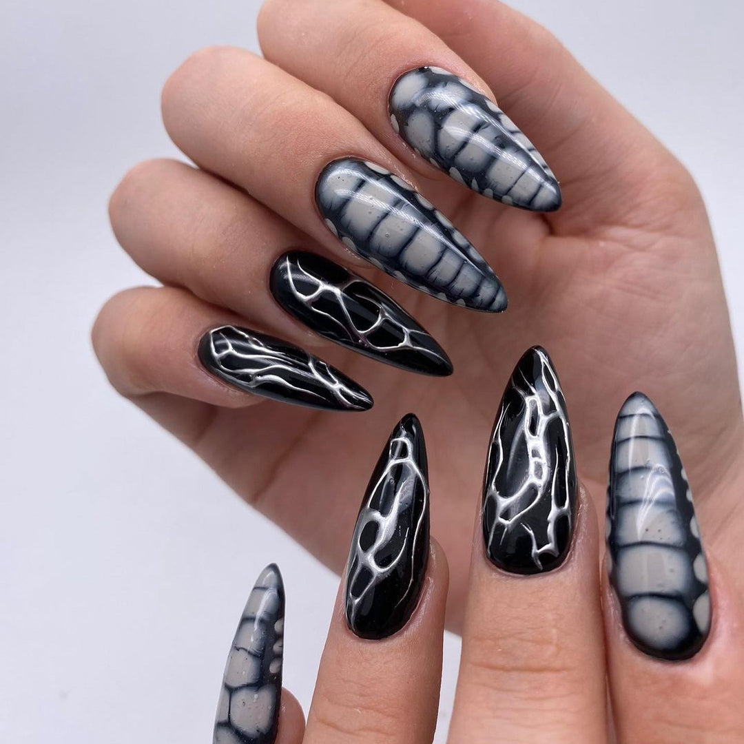 Artistic stiletto nails with modern structure design Kalsten