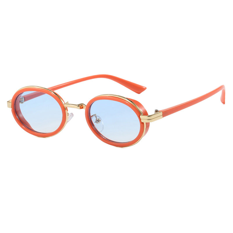 Women's round sunglasses with lightweight lenses and gold accents Kalsten