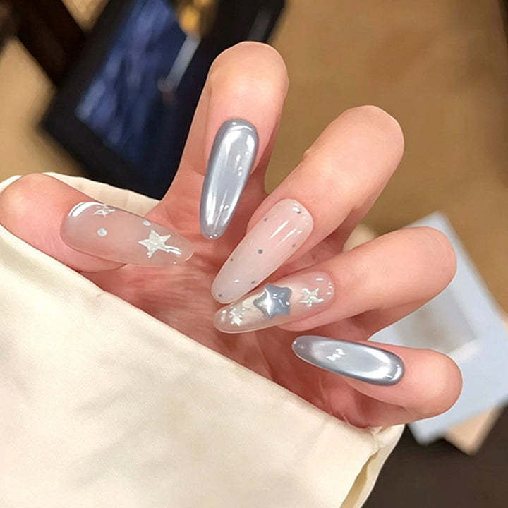 Artificial nail set with sparkling glitter accents Kalsten