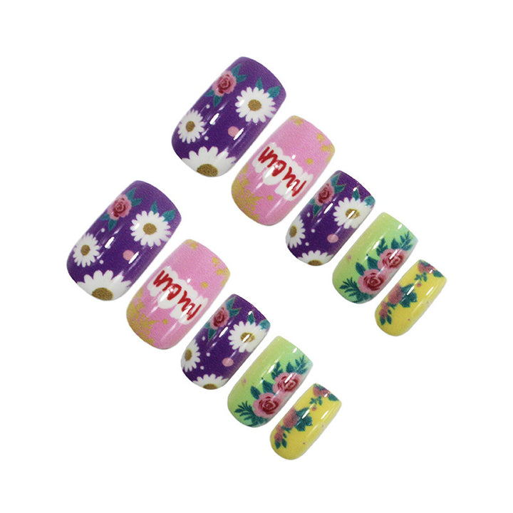 Artificial nail set with floral and creative designs Kalsten