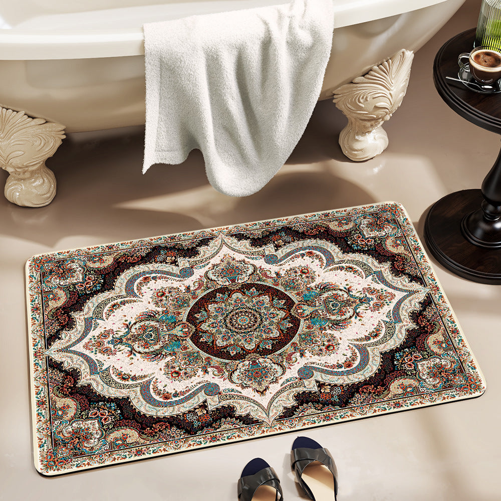 Luxurious Floral Pattern Bath Mat Kalsten