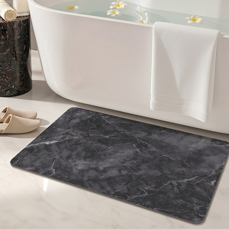 Marble Print Bath Mat for Bathroom Floor Decor