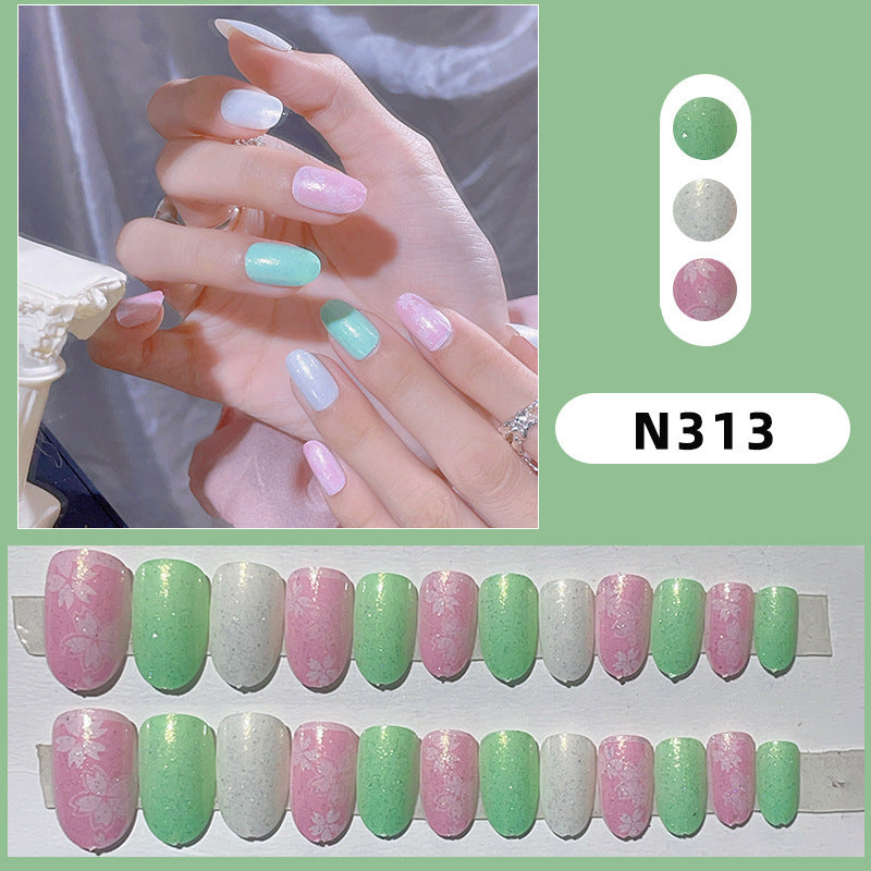 Floral Pattern Press-On Nail Set
