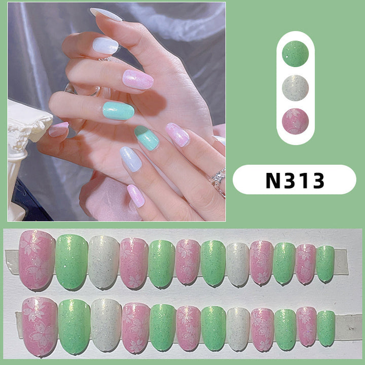 Floral Pattern Press-On Nail Set