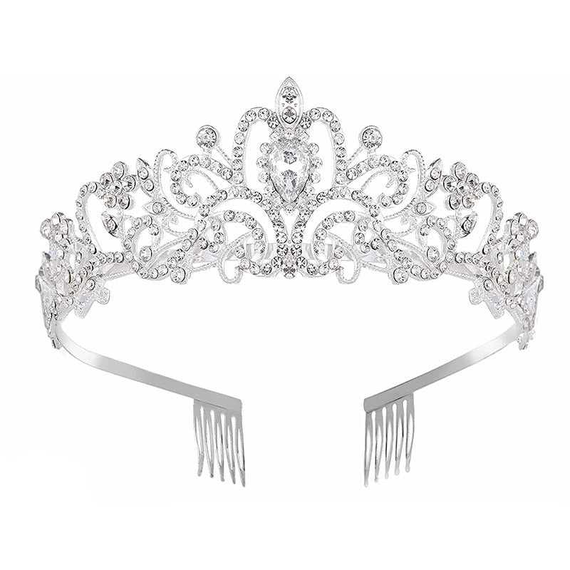 Ladies Sparkling Crystal Tiara with Filigree Design Kalsten
