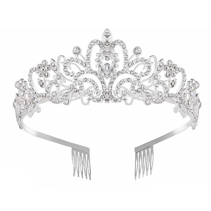 Ladies Sparkling Crystal Tiara with Filigree Design Kalsten