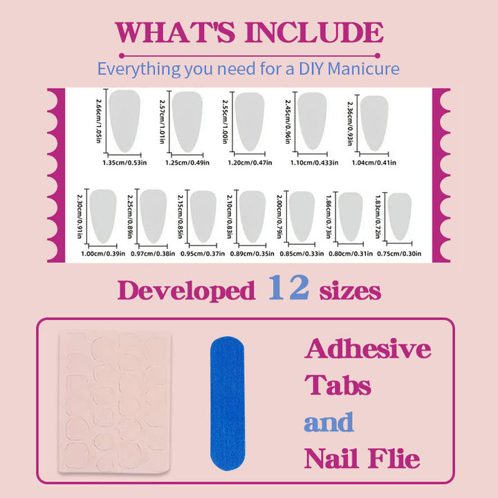 Artificial nail set with elegant French tips and decoration accents Kalsten