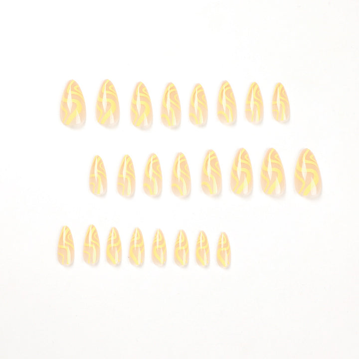 Artful Stiletto Nails with Modern Wave Design Kalsten