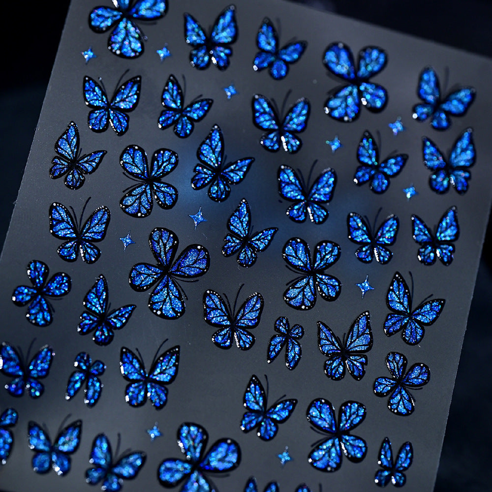 Glittering Butterfly Nail Art Stickers
