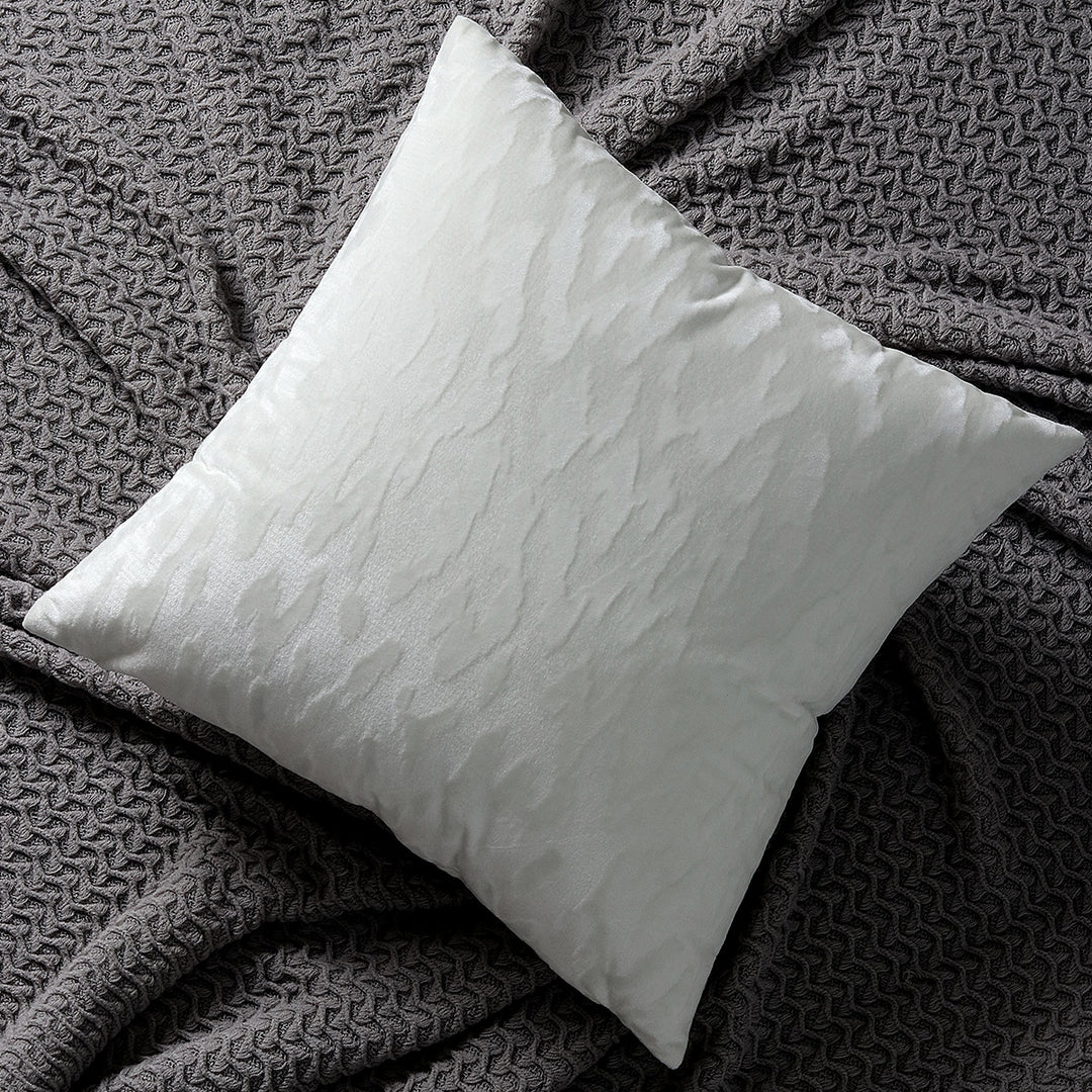 Plush Textured Velvet Square Throw Pillow Covers with Embossed Animal-Effect Jacquard