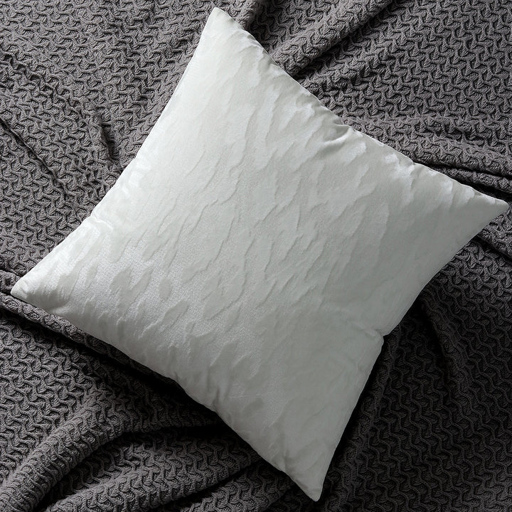 Plush Textured Velvet Square Throw Pillow Covers with Embossed Animal-Effect Jacquard